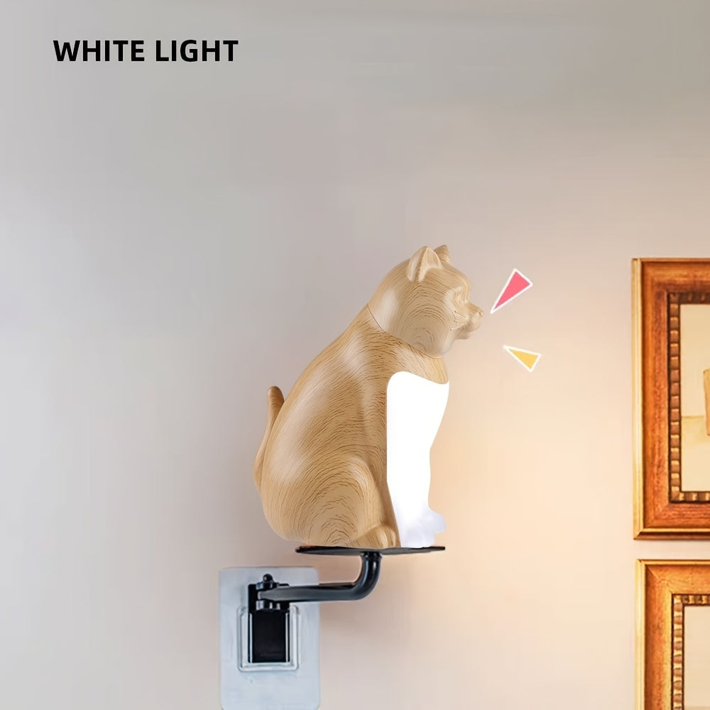 Adorable Kitten LED Desk Lamp, Three-Level Dimmable Bedside Lamp, Artistic Rechargeable Touch Night Light, Maple Leaf Color, Holiday Gift, Bedside Lighting, Home Decor, Artistic Lamp, Stylish Nightlight, Portable Lighting, Lightweight Design, Adjustable