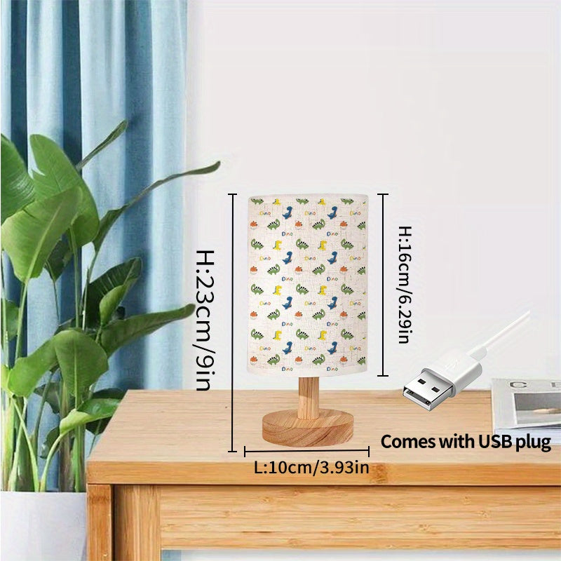 1pc Dinosaur Pattern Table Lamp - USB-Powered Soft Light for Dorms, Living Rooms & Bedrooms, Cute Cartoon Dinosaur Design with Warm Glow, Perfect for Home Decor and Cozy Atmosphere, Dinosaur Room Decor