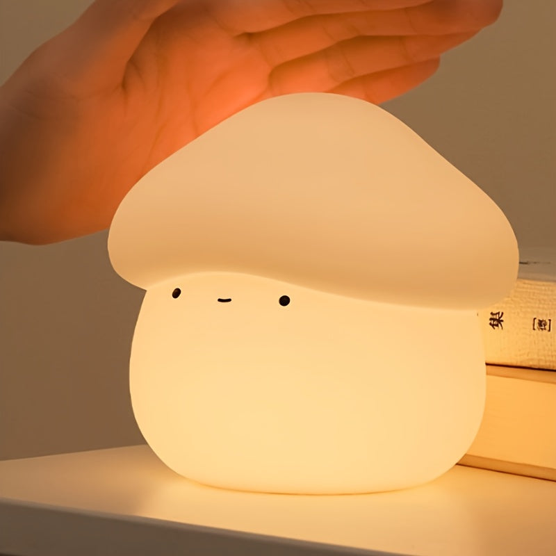 Rechargeable Touch Control Mushroom LED Night Light - Table Lamp for Home & Outdoor Use